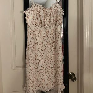 daintily & co white dress with red flowers